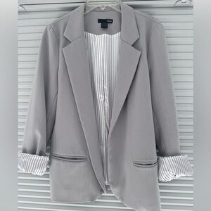 Aqua Women's Light Gray Blazer Size M